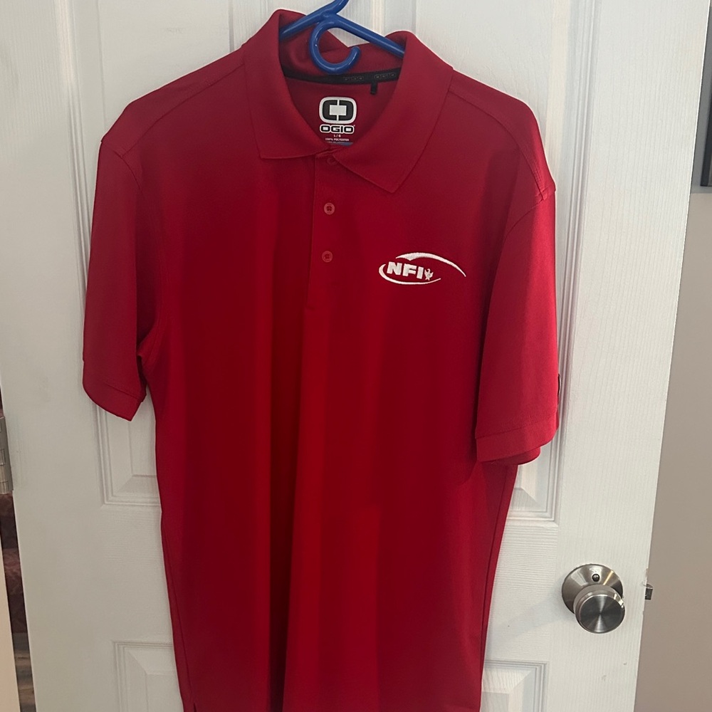 OGIO Bold Red Polo Shirt - size Large. NFI logo